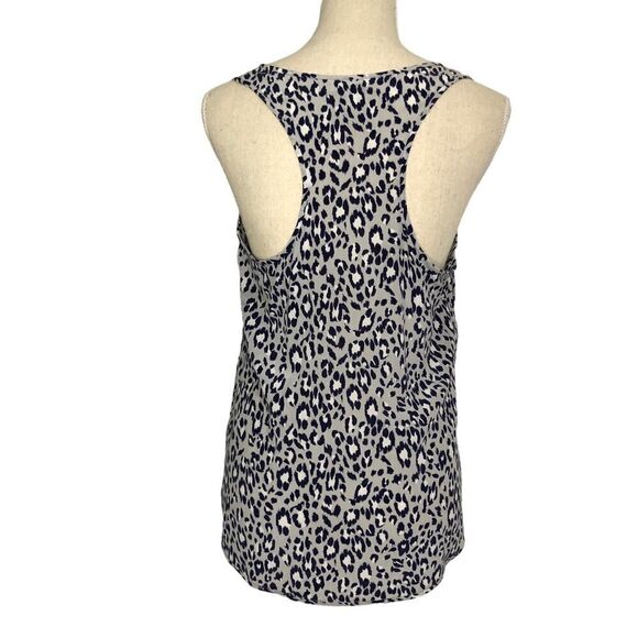 Joie 100% Silk Pullover Sleeveless Blouse Racerback Animal Print Size Small - Picture 3 of 9